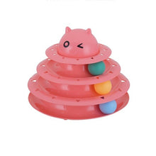 Load image into Gallery viewer, VIP Funny Pet Interactive Toy Cat Colorful 3/4-Layer Plastic Tower Tracks Toy With Balls For IQ Traning
