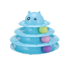 Load image into Gallery viewer, VIP Funny Pet Interactive Toy Cat Colorful 3/4-Layer Plastic Tower Tracks Toy With Balls For IQ Traning
