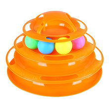 Load image into Gallery viewer, VIP Funny Pet Interactive Toy Cat Colorful 3/4-Layer Plastic Tower Tracks Toy With Balls For IQ Traning

