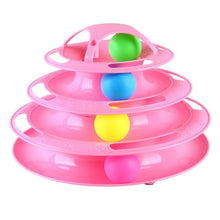 Load image into Gallery viewer, VIP Funny Pet Interactive Toy Cat Colorful 3/4-Layer Plastic Tower Tracks Toy With Balls For IQ Traning
