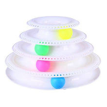 Load image into Gallery viewer, VIP Funny Pet Interactive Toy Cat Colorful 3/4-Layer Plastic Tower Tracks Toy With Balls For IQ Traning
