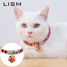 Load image into Gallery viewer, Pet Cat Collar With Bell Charm Necklace Collar For Cats Rabbit Small Dogs Chihuahua Collars Adjustable 29-36cm Pet Accessories
